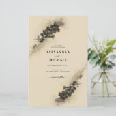 Golden Lavender Blume Hochzeit Einladung (Stehend Vorderseite)