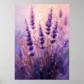 Golden Lavender Flowers Wall Art Print Poster (Vorne)