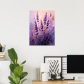 Golden Lavender Flowers Wall Art Print Poster (Heimbüro)