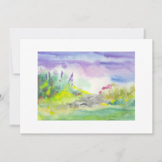 Golden Lavender Wildblume Landschaftsbild Malerei