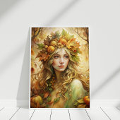 Golden Leaf Fairy - The Ethereal Poster
