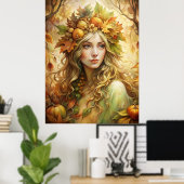 Golden Leaf Fairy - The Ethereal Poster (Heimbüro)