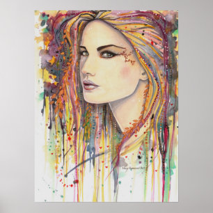 Golden Leaf Fantasy-Kunst von Molly Harrison Poster