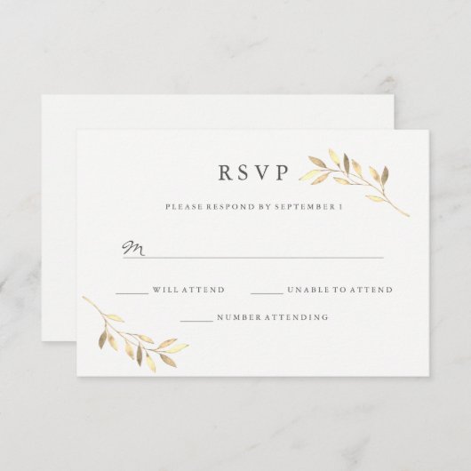 Golden Leaf Garden Wedding Digital oder Print UAWG Einladung (Vorne/Hinten)