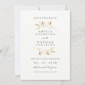 Golden Leaf Garden Wedding Save the Date (Vorderseite)