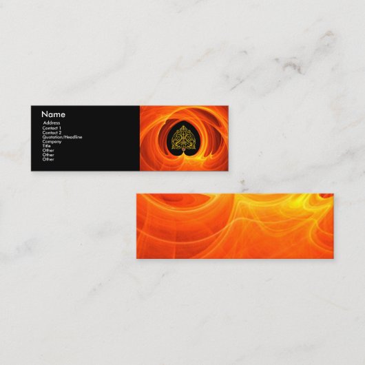 GOLDEN LEAF IN ORANGE FRAKTAL WIRBEL MINI VISITENKARTE (Vorne/Hinten)
