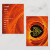 GOLDEN LEAF IN ORANGE FRAKTAL WIRBEL VISITENKARTE (Vorne/Hinten)