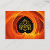 GOLDEN LEAF IN ORANGE FRAKTAL WIRBEL VISITENKARTE (Rückseite)