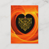 GOLDEN LEAF IN ORANGE FRAKTAL WIRBEL VISITENKARTE (Rückseite)