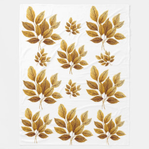 Golden Leaf Luxury Fleecedecke