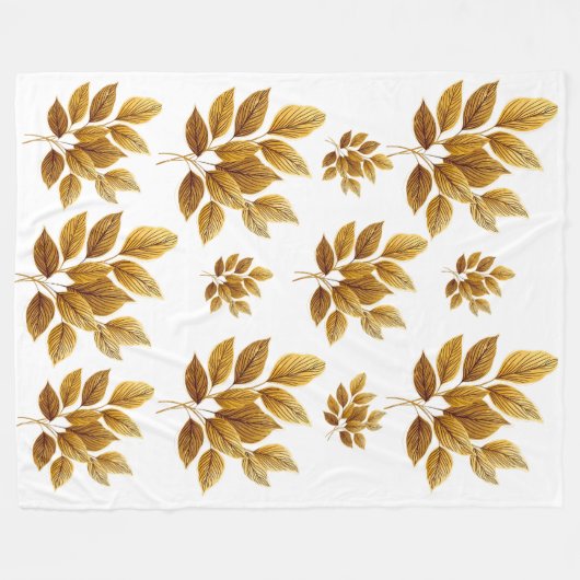 Golden Leaf Luxury Fleecedecke (Vorderseite (Horizontal))