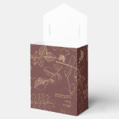 Golden Leaf Muster Wedding Gold/Burgund ID655 Geschenkschachtel (Geöffnet)