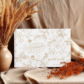 Golden Leaf Muster Wedding ID655 Gästebuch