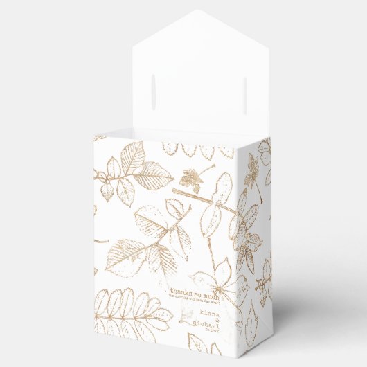 Golden Leaf Muster Wedding ID655 Geschenkschachtel (Geöffnet)