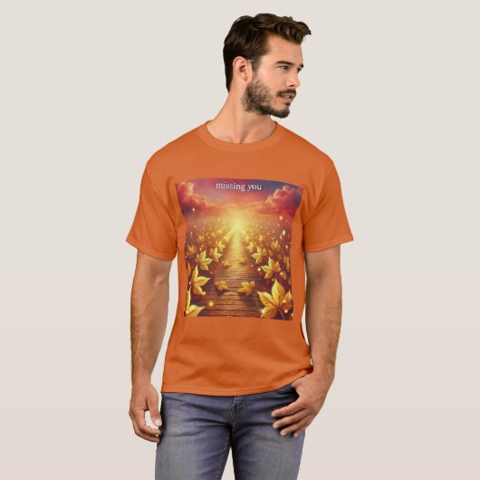 Golden Leaf Path Mens Tshirt (Vorne ganz)