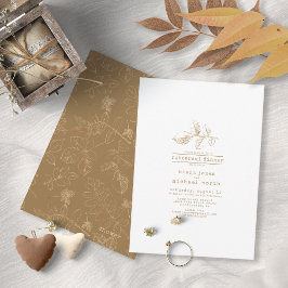 Golden Leaf Wedding Brautparty ID655 Einladung