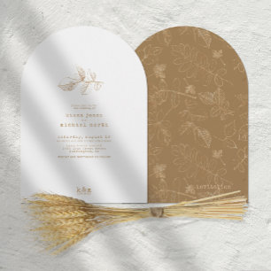 Golden Leaf Wedding Gold Arch ID655 Einladung