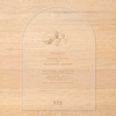 Golden Leaf Wedding Gold/Burgund ID655 Acryleinladungen (Vorderseite)