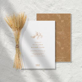 Golden Leaf Wedding Gold ID655 Einladung