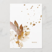 Golden Leaf Wedding ID655 Menükarte (Rückseite)