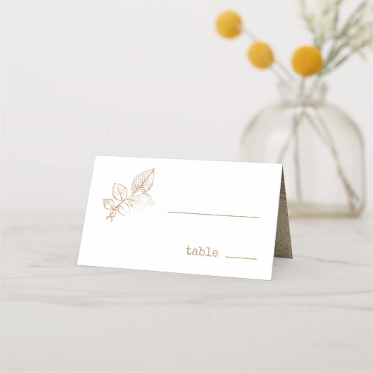 Golden Leaf Wedding ID655 Platzkarte (Vorderseite)