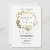 Golden Leaf Wreath Einladung (Vorderseite)