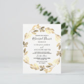 Golden Leaf Wreath Probe Parco Tassino Einladung (Stehend Vorderseite)