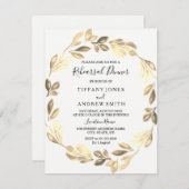 Golden Leaf Wreath Probe Parco Tassino Einladung (Vorne/Hinten)