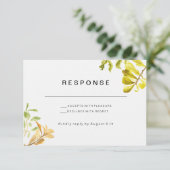 Golden Leafy Bower Wedding RSVP Karte (Stehend Vorderseite)