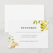 Golden Leafy Bower Wedding RSVP Karte (Vorne/Hinten)
