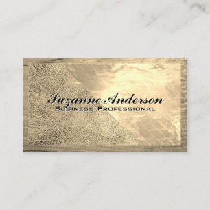 Golden Leather Foil and Wood Visitenkarte