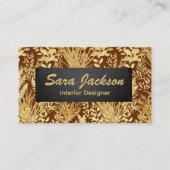 Golden Leaves and Grass Interior Design Artist Visitenkarte (Vorderseite)