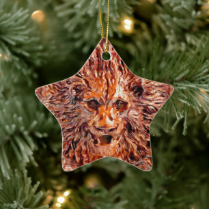 Golden Leo Keramik Ornament