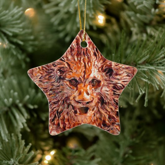 Golden Leo Keramik Ornament (Baum)
