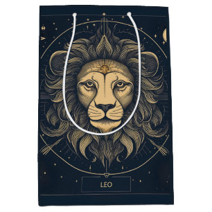 Golden Leo Zodiac Astrologie Design Mittlere Geschenktüte