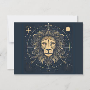 Golden Leo Zodiac Astrologie Design Postkarte