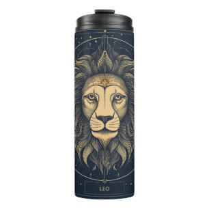 Golden Leo Zodiac Astrologie Design Thermosbecher