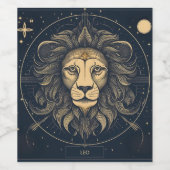 Golden Leo Zodiac Astrologie Design Weinetikett (Einzelnes Label)