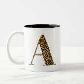 Golden Leopard Glam Monogram A Zweifarbige Tasse (Links)