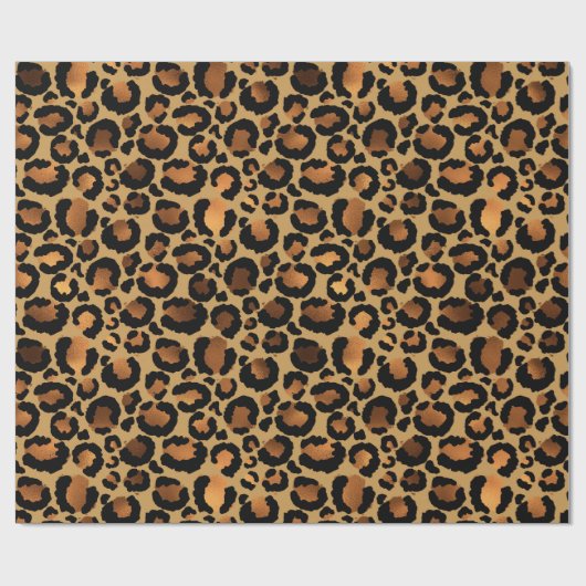 Golden Leopard Muster Geschenkpapier (Flach)