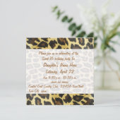 Golden Leopard Print 16. Geburtstag Einladung (Stehend Vorderseite)