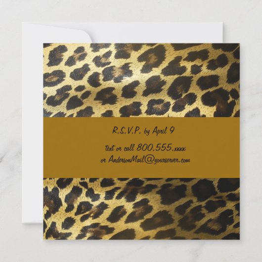 Golden Leopard Print 16. Geburtstag Einladung (Rückseite)