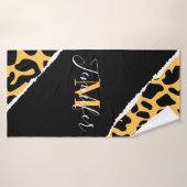 Golden Leopard Print Badehandtuch (Badehandtuch)
