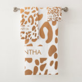 Golden Leopard Print Badhandtuch Set (Insitu)