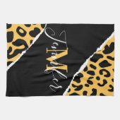 Golden Leopard Print Geschirrtuch (Horizontal)