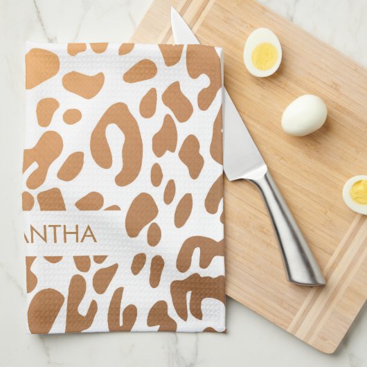 Golden Leopard Print Geschirrtuch (Viertel Falte)