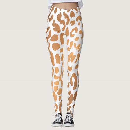 Golden Leopard Print Leggings (Vorderseite)
