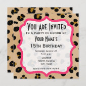 Golden Leopard Print Party Einladung (Vorne/Hinten)