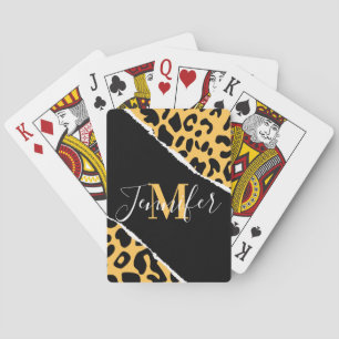 Golden Leopard Print Spielkarten