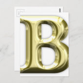 Golden Letter B Shiny Alphabet Postkarte (Vorne/Hinten)
